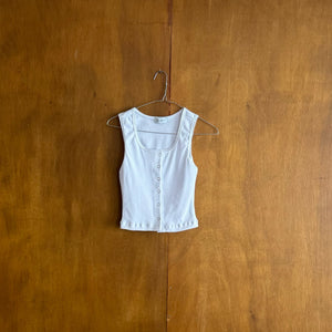 Tank Top Blanco con Botones