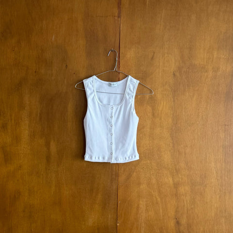 Tank Top Blanco con Botones