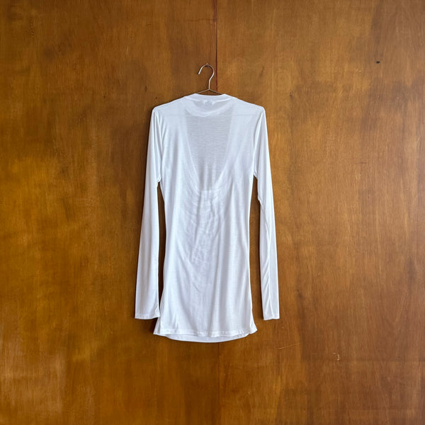 Cowl Long Sleeve T-Shirt Blanco